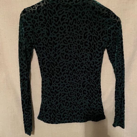 Shein Sheer Leopard Long Sleeve Blouse Size Small - Picture 4 of 5